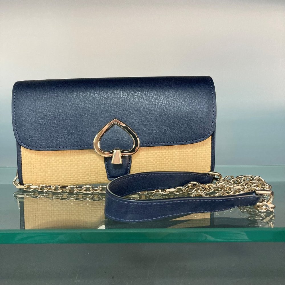 Kate Spade Robyn Straw Small Flap Chain Crossbody